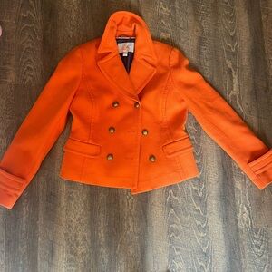 Banana Republic Vibrant Orange Pea Coat